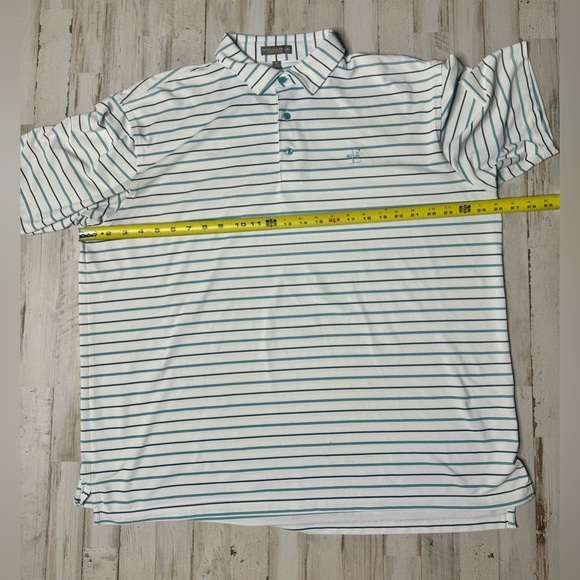 Peter Millar Shirt Mens XL White Striped Summer Comfort Polo Golf Classiccore - Picture 5 of 9